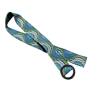 Cativa Retro Belt Silver Aqua Blue Lime Green‎ M/L